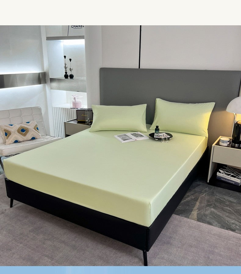 A 3-piece solid-color bed cover and pillowcase set, including 1 bed cover +2 pillowcases (without cores), machine washable