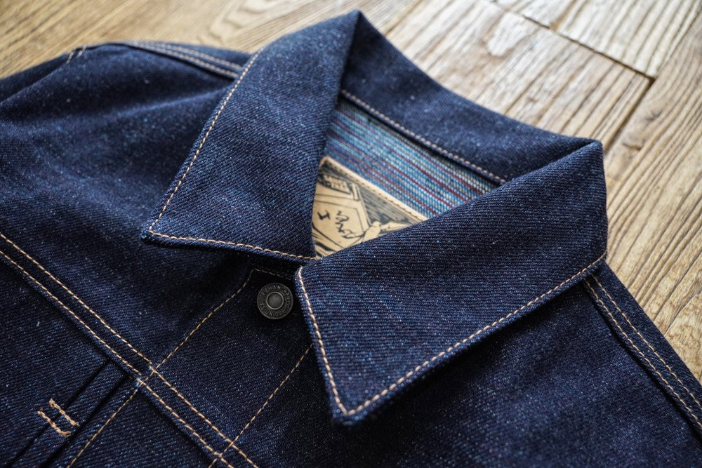 Sauce Zhan Mens Rainbow Sanforized Selvedge Denim Jacket Jean Jacket Men Regular Fit 21 OZ