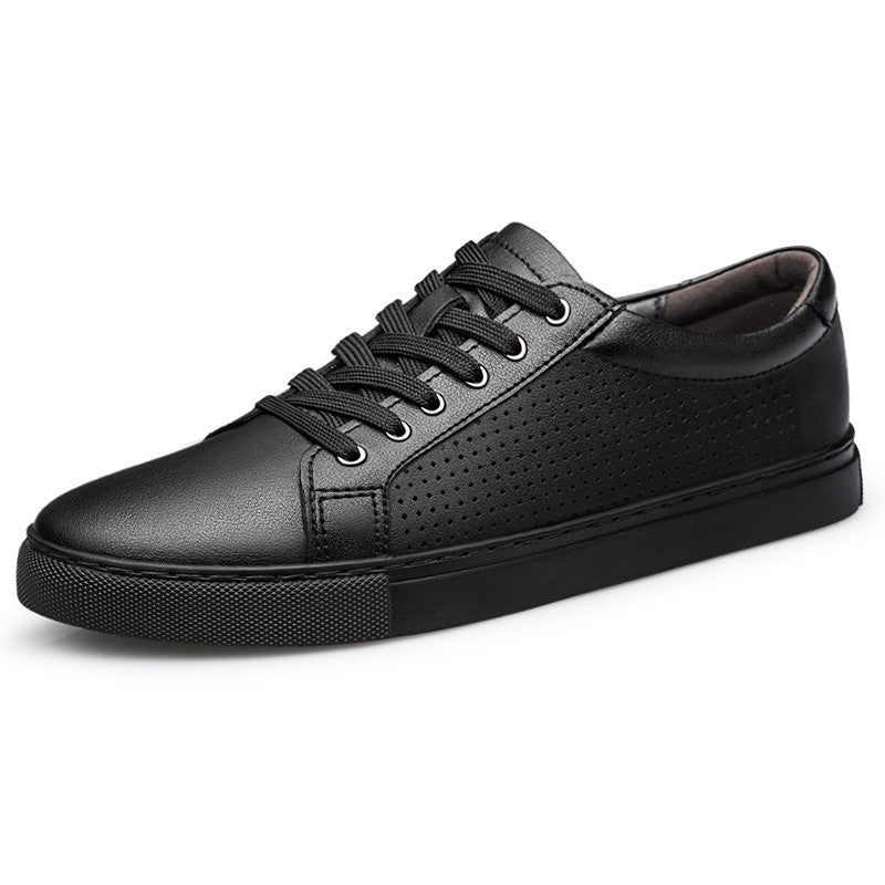 New Sneakers Men Shoes Genuine Leather Mens Casual Shoes Flat Male Footwear Fashion Black White Shoes Tenis Masculino Skateboard