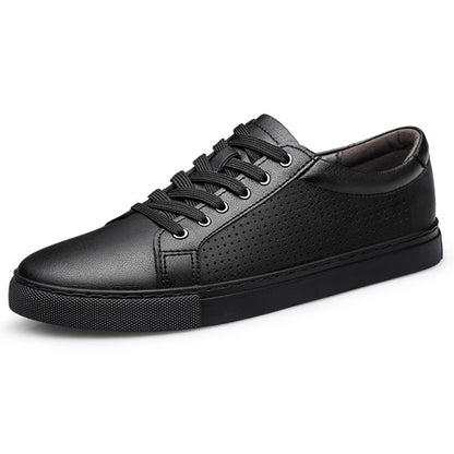 New Sneakers Men Shoes Genuine Leather Mens Casual Shoes Flat Male Footwear Fashion Black White Shoes Tenis Masculino Skateboard