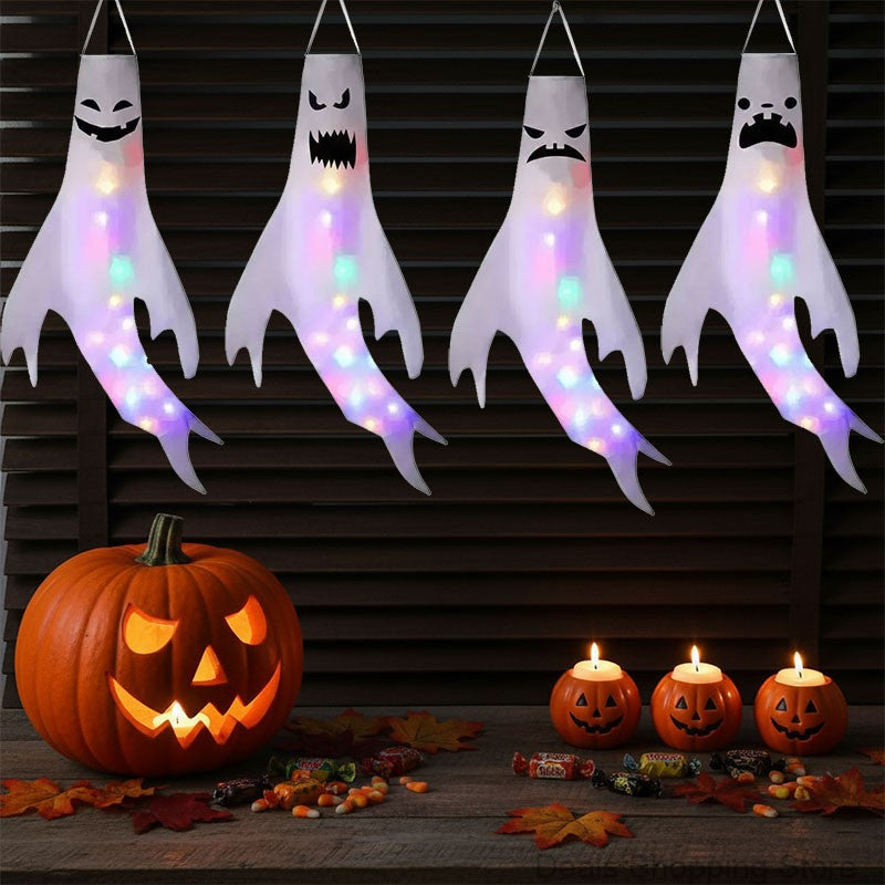 Halloween Decoration, Ghost Wind Tunnel Ghost Pendant, Halloween Party Venue DIY Decorations, Home Scary Ghost Festival Hanging