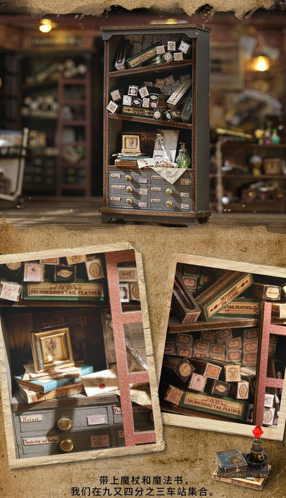 Magic Shop DIY Wooden Dollhouse Miniature Doll House Kit with Furniture Roombox Retro Home Model Toy for Children Gift