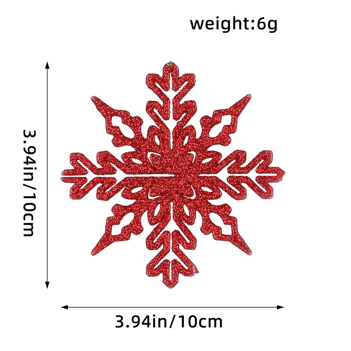 12PCS Pink Glitter Plastic Snowflake Decorations 10cm Christmas Tree Hollow Snowflake Pendants New Year Party Festival Supplies