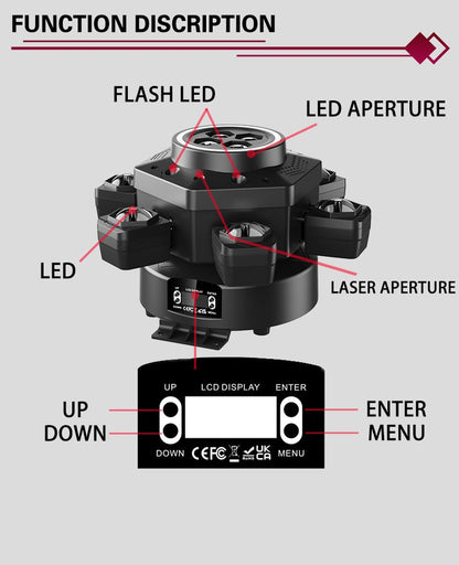 6-Arm Bee Eye Moving Head Dj Light 150W RGBW Stage Party Beam Light DMX512 Sound Activated Disco Lighting with Remoter