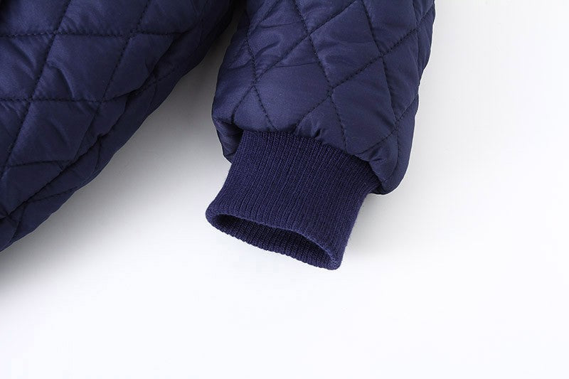 Winter Newborn Boys Romper Cotton Padded Argyle Printed Infant Babys Boys Bodysuit Toddler Kid Boy Hooded Jumpsuit 0-3Y Overalls