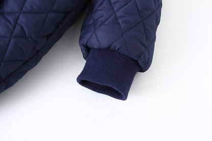 Winter Newborn Boys Romper Cotton Padded Argyle Printed Infant Babys Boys Bodysuit Toddler Kid Boy Hooded Jumpsuit 0-3Y Overalls