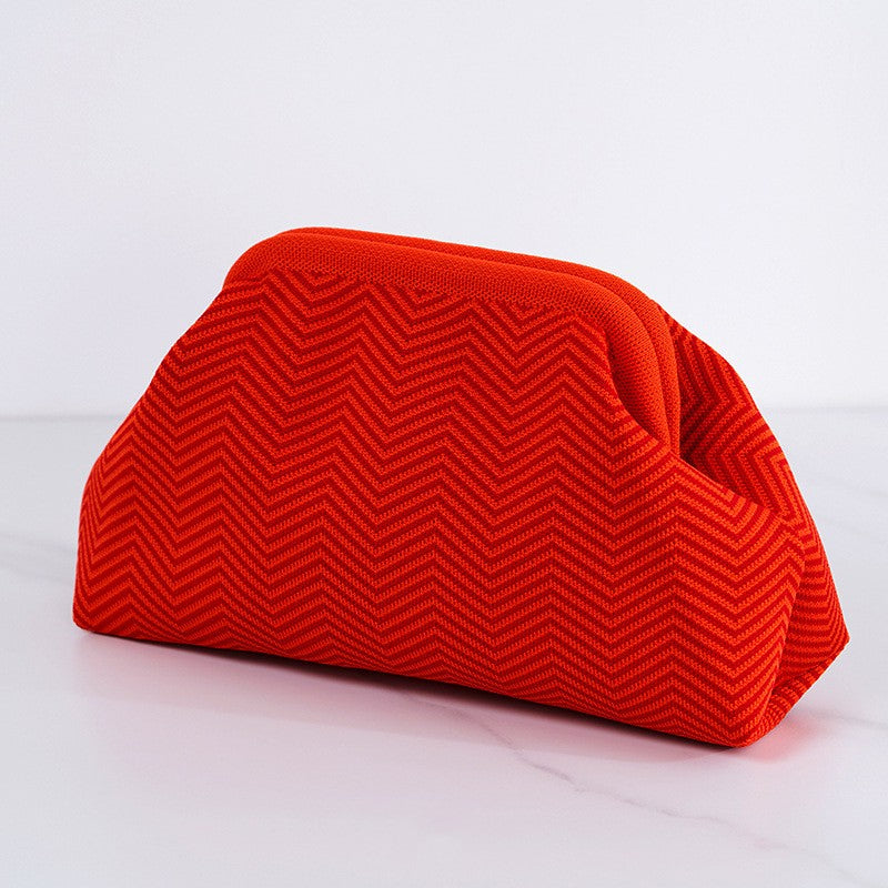 Summer Woven Crochet Purses for Women Beach Clutch Striped Beach Dumpling Hobo Casual Colorblock Bag Ladies Ruched CloudS Purse