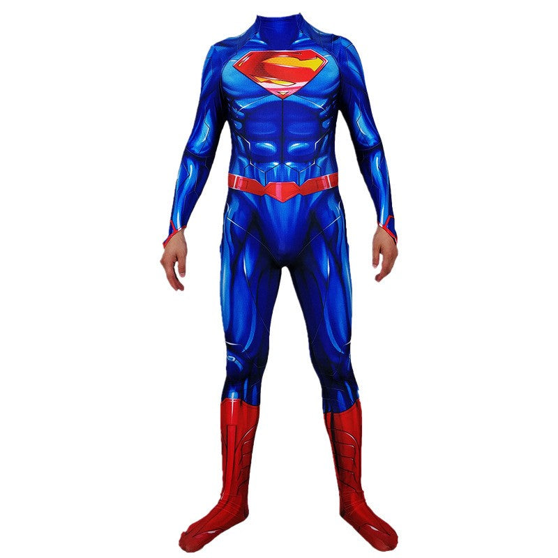 Classic Superman Adult Hero Costume Supergirl Bat Jumpsuit Adam Bodysuit for Halloween Cosplay Party Dress Up Outfits