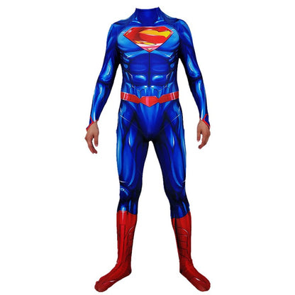 Classic Superman Adult Hero Costume Supergirl Bat Jumpsuit Adam Bodysuit for Halloween Cosplay Party Dress Up Outfits