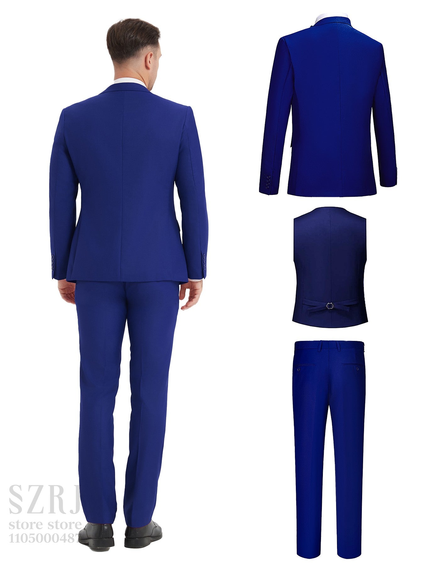 4pcs Classic Business Suit: Blazer, Vest, Pants, Pocket Square - Quality, Comfort, Stylish Lapel | Weddings/Parties/Business