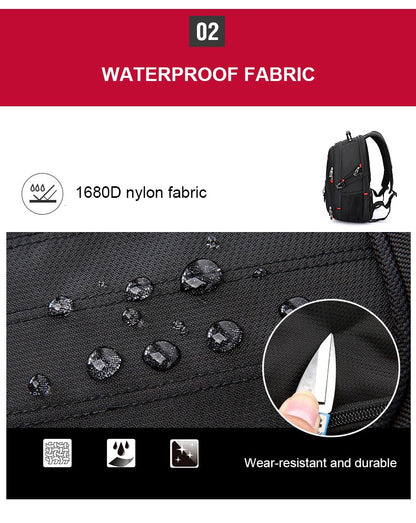 Waterproof 20 Inch Laptop Backpacks USB Charging School Bag Anti-theft Men Backpack Travel Backpack Male Mochila High Capacity
