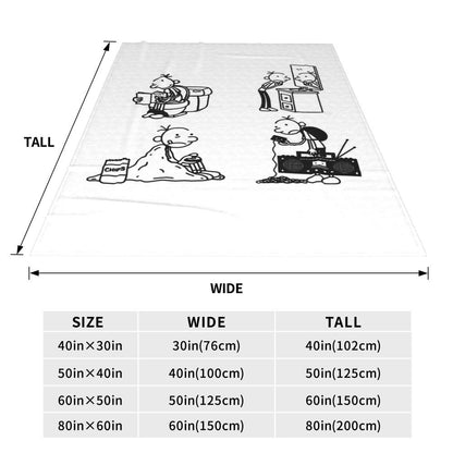 Wimpy Kid 4 States Of Greg Heffley Blankets Soft Warm Flannel Throw Blanket Plush for Bed Living room Picnic Travel Home Couch