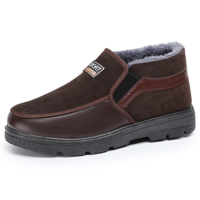 Men's winter new boots,men's plush thick elderly shoes,cold resistant and warm men's boots, thick soled comfortable cotton boots