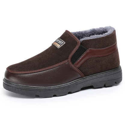 Men's winter new boots,men's plush thick elderly shoes,cold resistant and warm men's boots, thick soled comfortable cotton boots