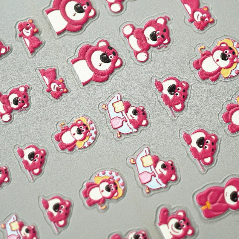 Adesivo de Arte para Unhas Disney Toy Story em Relevo 5D Desenho de Alienígena Lotso Decoração de Unhas Decalques Autoadesivos para Unhas DIY Decalque de Manicure