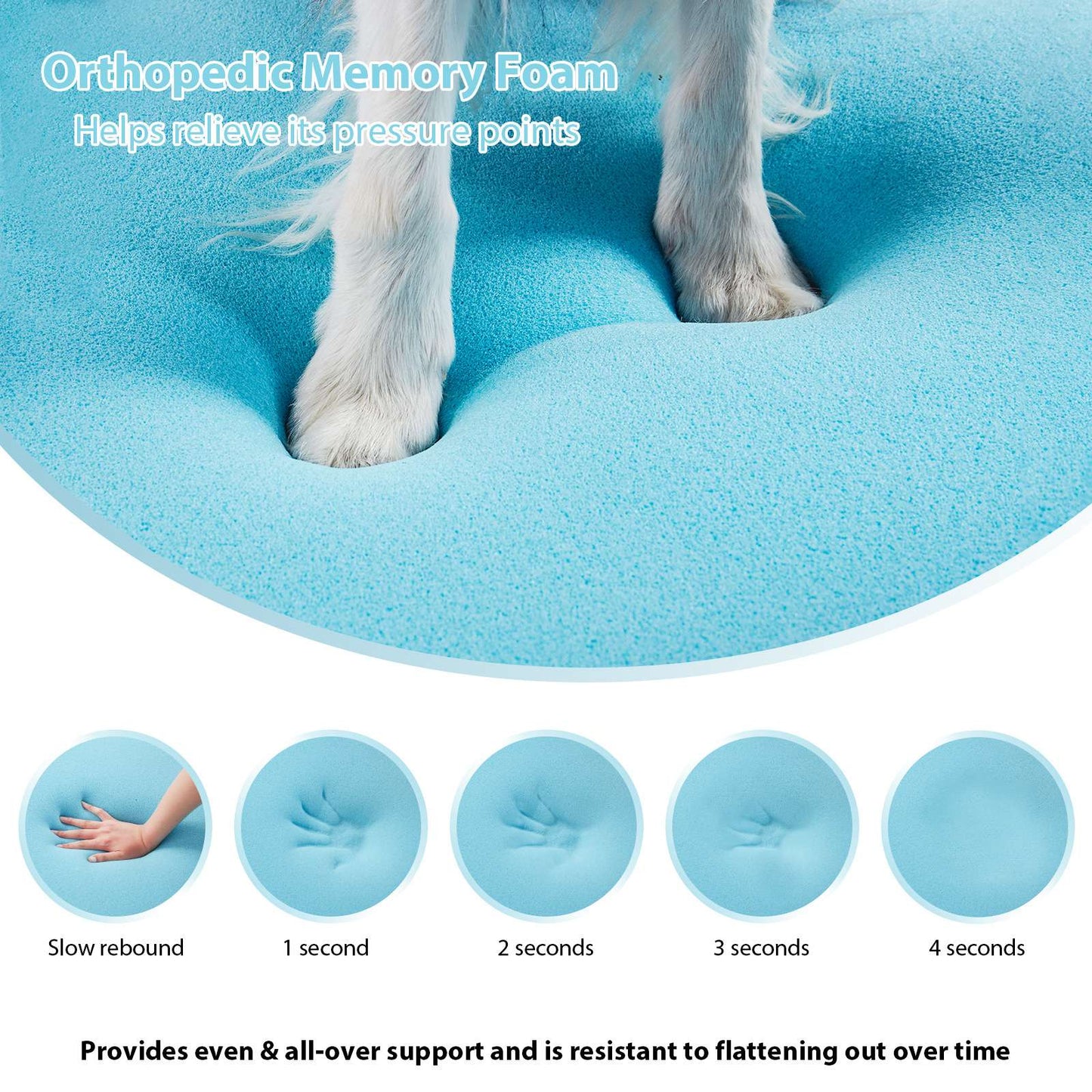 Tapete de dormir para cães de médio e grande porte Cama para cães quadrada Sofá para animais de estimação com espuma viscoelástica Almofada espessa e quente de inverno para cães Capa removível