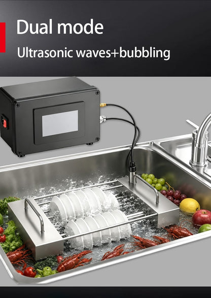 High-Power Bubbling Ultrasonic Dishwasher for Home, Restaurant, Small Smart Sink, Portable, Simple, No Installation