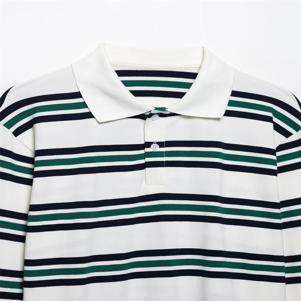 UNIZERA 2025 Women's Long - Sleeve Striped Polo - style Shirts in Burgundy and White with Contrasting Collars for a Casual Look