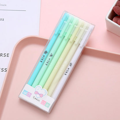 Caneta Gel Fofa Morandi 6 Peças/Conjunto Kawaii 0,5mm Esferográfica Preta Material de Escritório Escolar Caneta de Água para Estudante Caneta Neutra