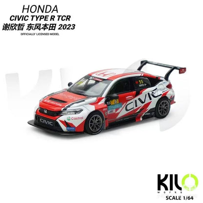 Novidade em Estoque Kilo Works 1:64 Honda Civic Type R Tcr 2025 Apa Xpo Exhibition Edição Limitada Modelos em Miniatura de Liga Fundida Brinquedos