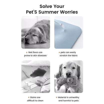 Tapete Gelado para Animais de Estimação Tapete de Gelo de Verão Pó de Cristal de Gelo Seco Injeção de Água Tapete Fresco para Cães e Gatos Suprimentos de Verão para Animais de Estimação