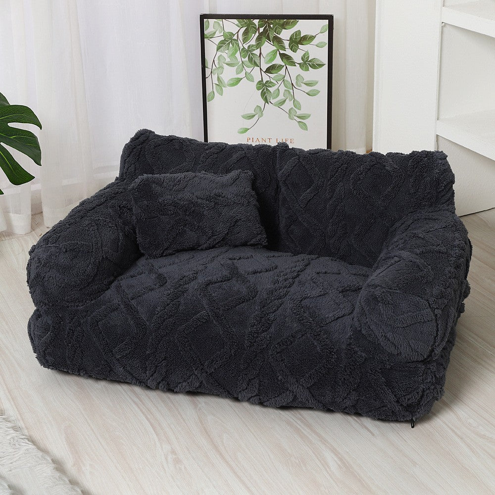 Cama para Animais de Estimação Grande, Lavável, Removível, Quente de Inverno, Sofá-Cama de Pelúcia Engrossado, Suprimentos Universais para Animais de Estimação