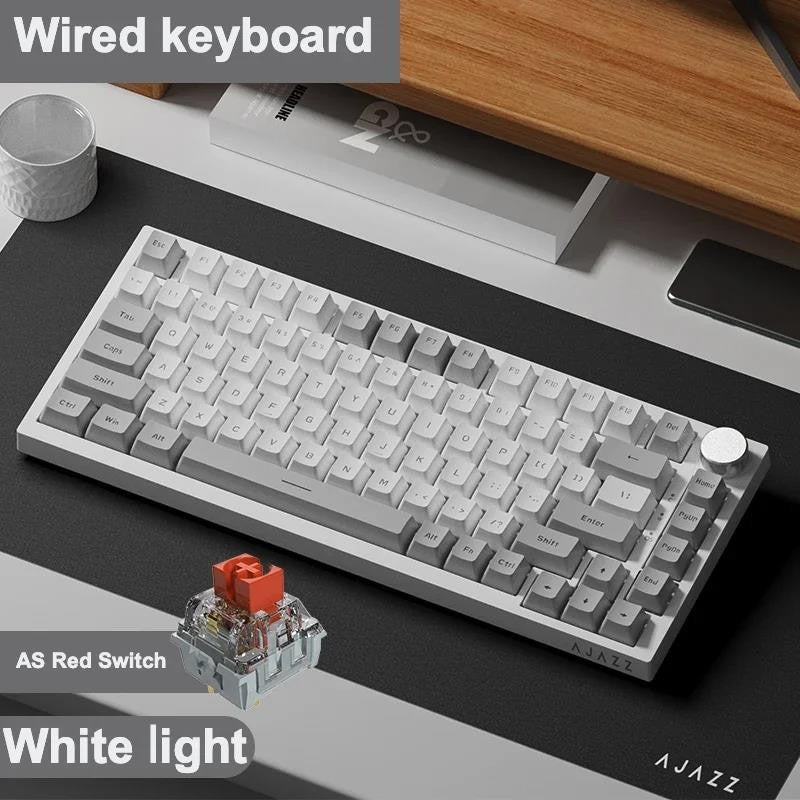 Teclado Gamer Ajazz AK820 Pro com Chave Magnética, Montagem Gasket, Bluetooth 5.1/Wireless 2.4G/USB-C com Fio, Tela TFT, para Mac/Windows