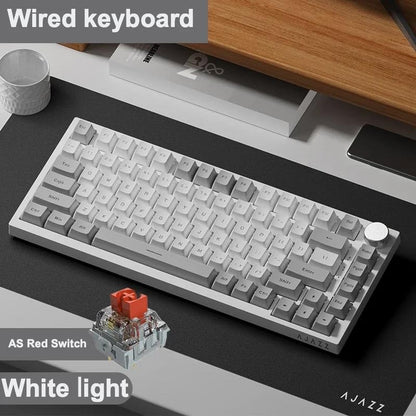 Teclado Gamer Ajazz AK820 Pro com Chave Magnética, Montagem Gasket, Bluetooth 5.1/Wireless 2.4G/USB-C com Fio, Tela TFT, para Mac/Windows