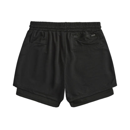 Men'S Summer Letter Print Jogger Shorts 2-In-1 Double Layer Quick Dry Fitness Training Running Beach Sports Pants