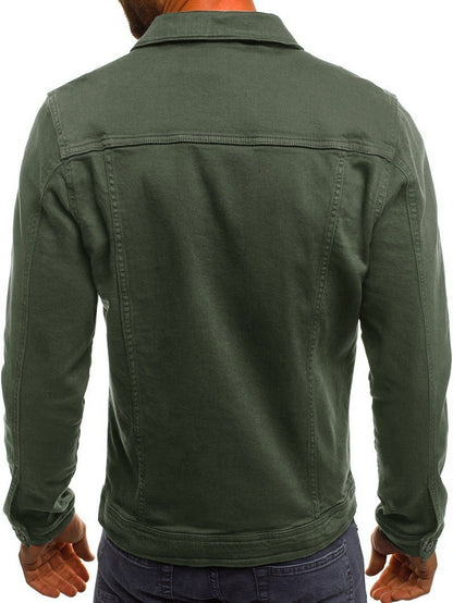 Retro Multiple pockets Men's denim Jacket 2025 Spring and Autumn Men's fashionable versatile slim fit Jacket coat