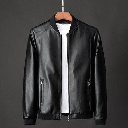 Men's Leather Jacket Bomber Motorcycle Jacket Men Fashion Causal Solid Moto Biker PU Baseball Leather Outerwear Plus Size 7Xl