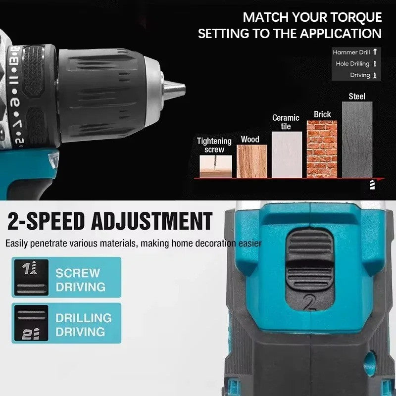 Furadeira/Parafusadeira de impacto elétrica sem fio, recarregável, sem escovas, Makita DDF487 original nova?
