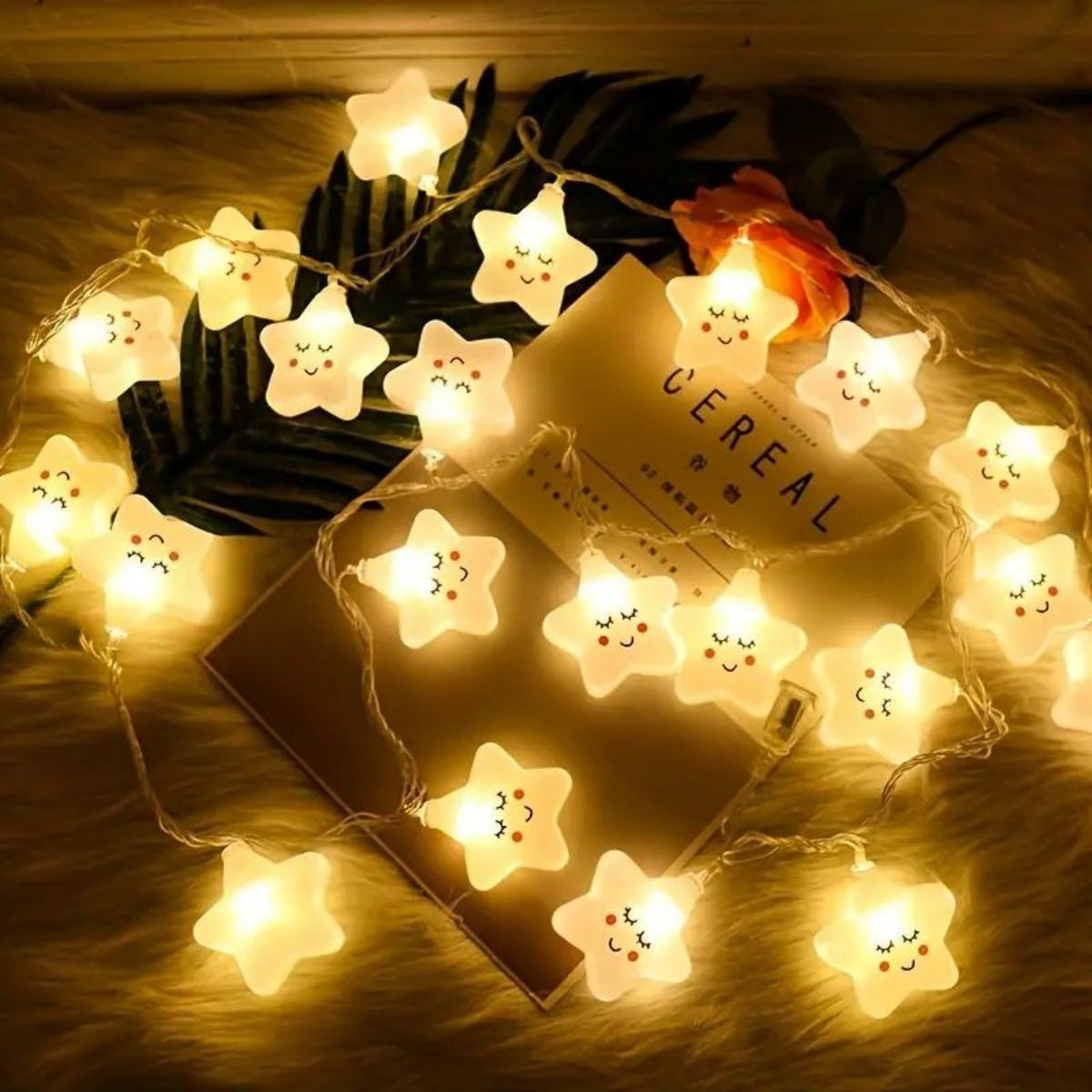 1pc Star LED String Lights, Battery Powered Decorative Lights, Decorations For Valentine Day And Party