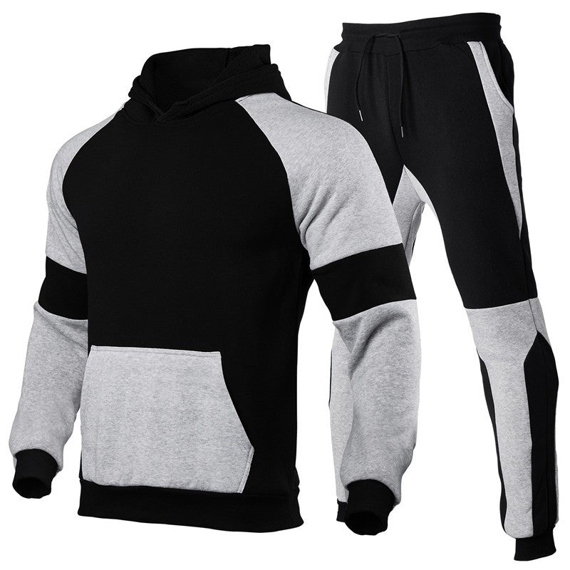 2 Pieces Sets Printed Tracksuit Men Hooded Sweatshirt+Joggers Pants Pullover Hoodie Sportwear Suit Casual Men Clothes Streetwear