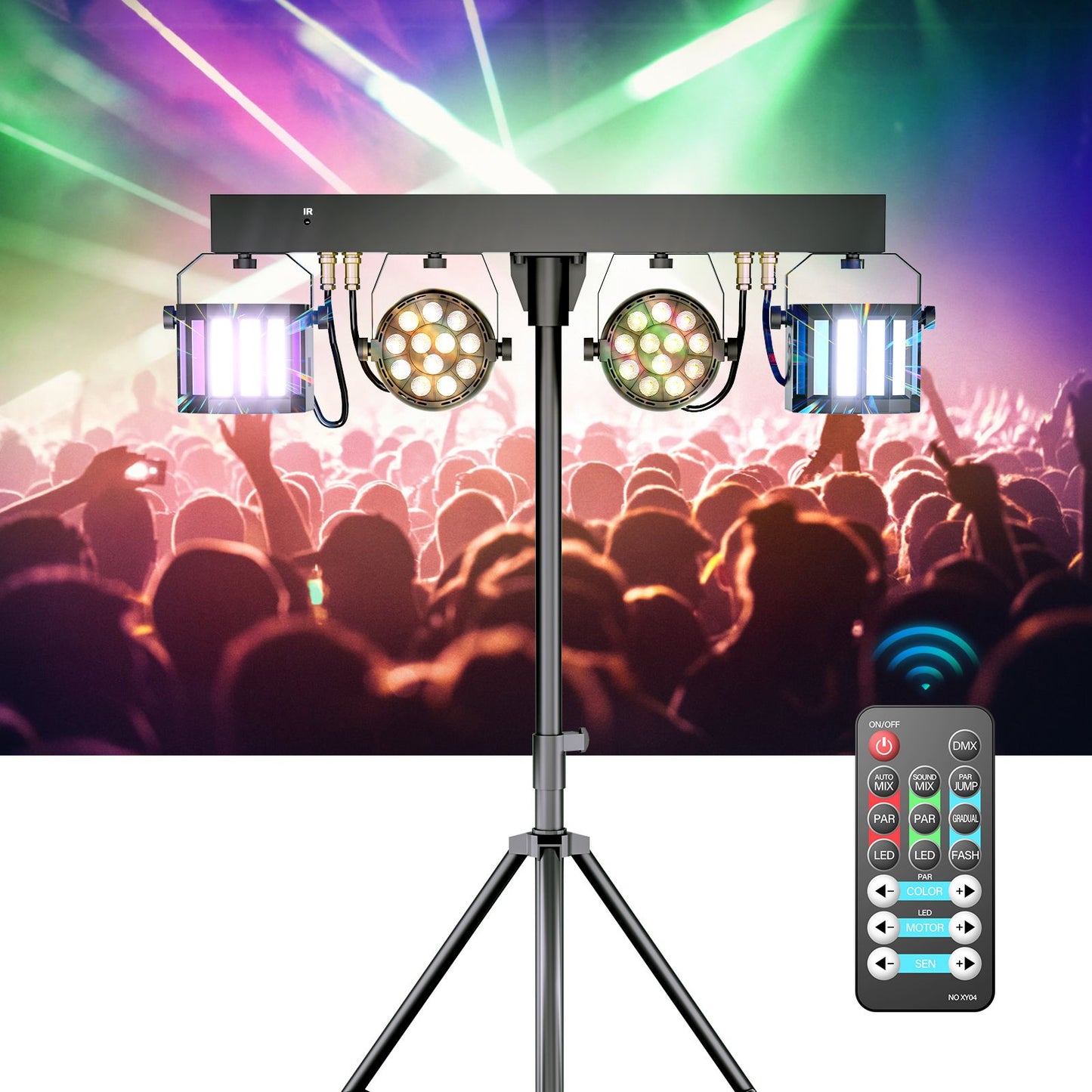 U`King 2Pcs/Set 60W RGBW LED Par Lights Combination Bracket Light DMX512 Stage Light For DJ Disco Concert Wedding Birthday Party