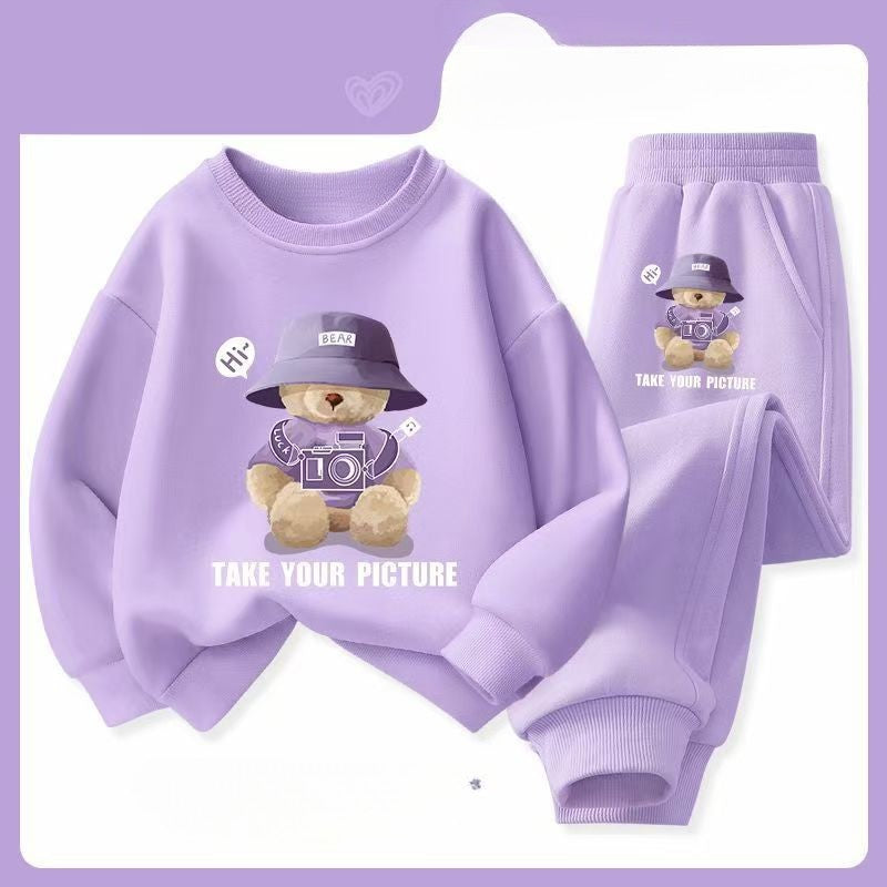 Autumn Baby Boy Clothes Fashion Printed T-shirts and Pants 2 Pieces Set Children Girls Casual Top Bottom Outfits Tracksuits