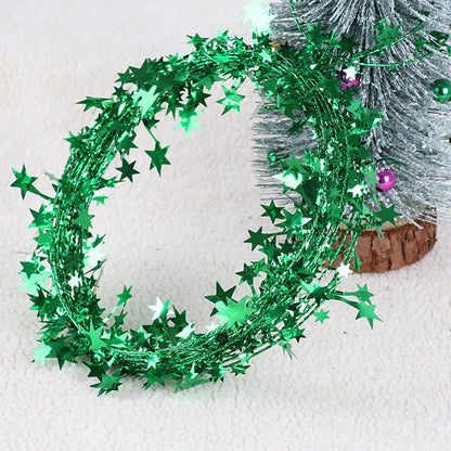 7.5m/8.2Yard Christmas Tree Decor Gold Silver Red Sparkly Star Wire Christmas Decorations Xmas Home Party Birthday Party Wedding