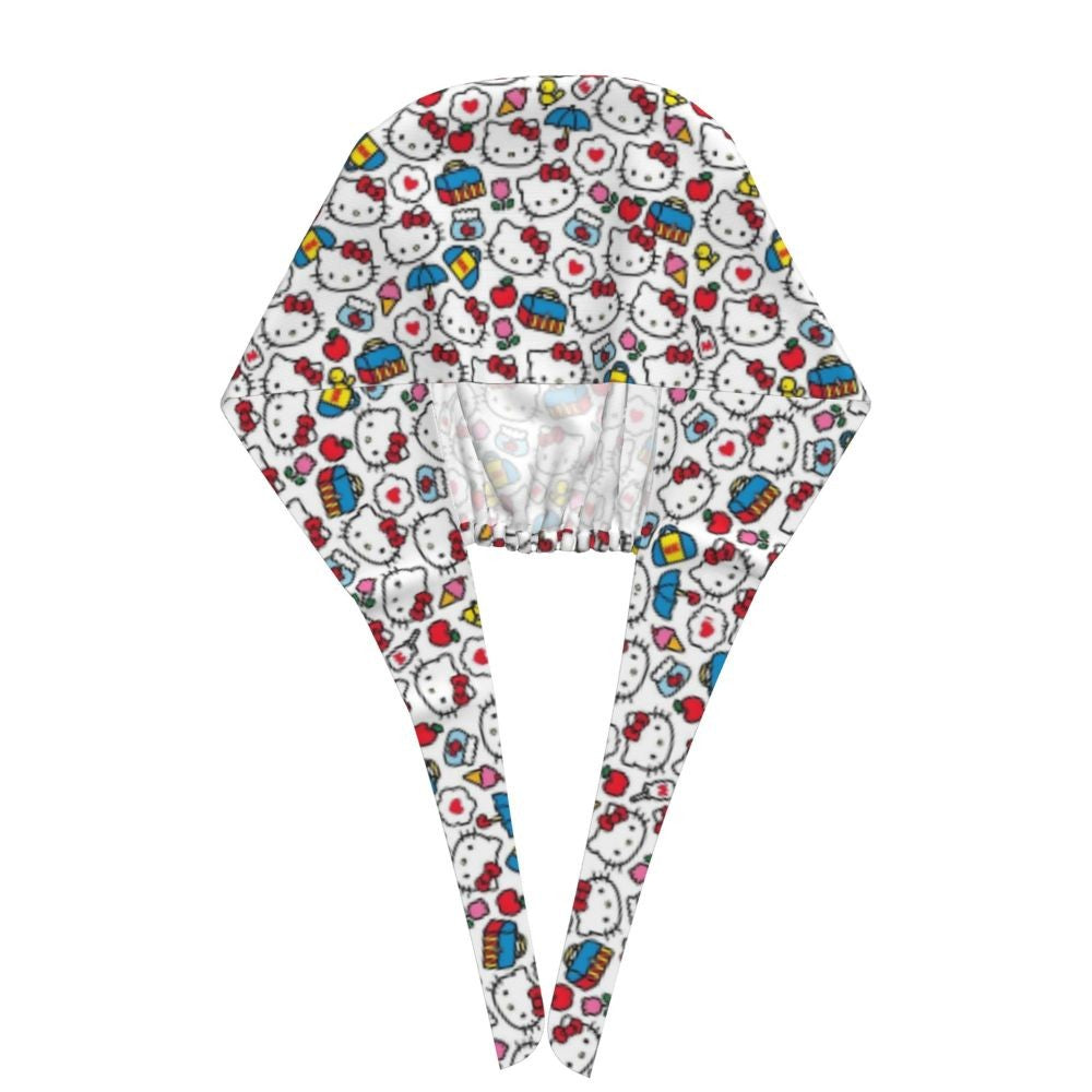 Custom Hello Kitty Medical Staff Scrubs Hat Women Men Cartoon Chara For Chef Hat Scrub Caps