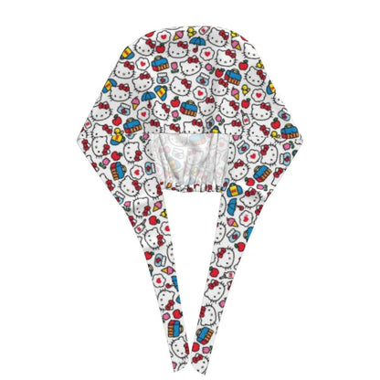 Custom Hello Kitty Medical Staff Scrubs Hat Women Men Cartoon Chara For Chef Hat Scrub Caps
