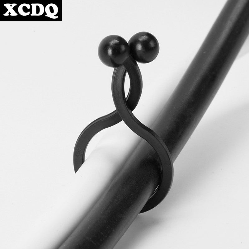 100pcs Black Twist Cable Tie Fastener Clips U Shape Plastic PA66 Nylon Retainer Desk Line Holder Fixing Clamp for Electric Wires
