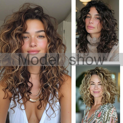 WIGSIN 12 polegadas sintético 4 pçs/conjunto de extensões de cabelo curto crespo ondulado castanho médio estilo de cabelo volumoso para mulheres