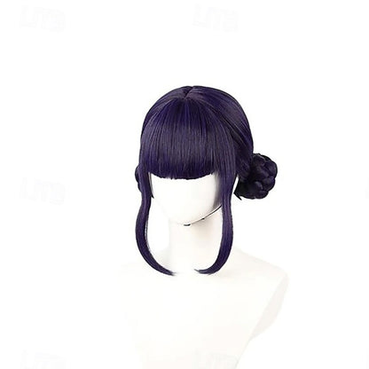 Synthetic Hair Wigs Dark Purple  Costume  Cosplay Wig Anime Wigs Medium Straight Hair Accessory for Holloween