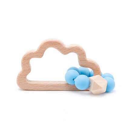Wooden Rattle Teether Baby Toys Crochet Beads Baby Teether Baby Nursing Bracelet Rattle Chewable Teething Beads For Kids Gifts