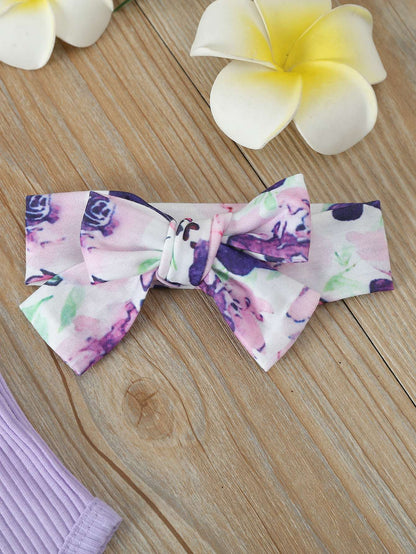 Summer Newborn Baby Girl Clothes Set  Sleeveless  Bodysuit  Printed Shorts  3pcs Clothing Suit Baby Girl Clothes For 0-1Years