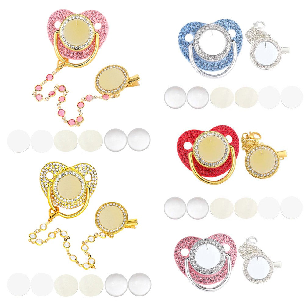 New Blank Baby Pacifier Clip Holder Set Personalized Newborn Dummy BPA Free Luxury Silicone Infant Teether Baby Soother