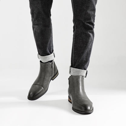 Botas Masculinas Confortáveis Moda 2025 Botas de Couro de Marca