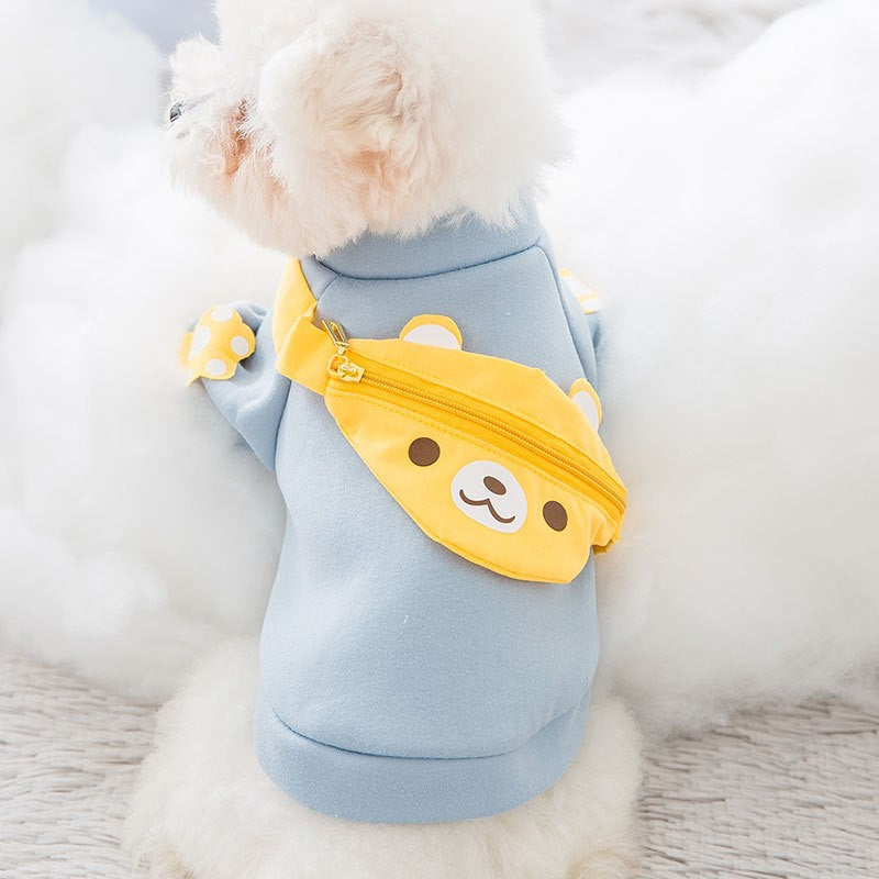 Roupas de inverno para cachorro, Moletom com capuz fofo de desenho animado, quente, para Chihuahua, Bulldog Francês, Roupa para filhotes, Casaco, Fantasia para cães de estimação