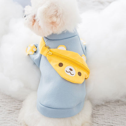 Roupas de inverno para cachorro, Moletom com capuz fofo de desenho animado, quente, para Chihuahua, Bulldog Francês, Roupa para filhotes, Casaco, Fantasia para cães de estimação