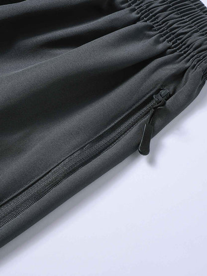 7 pairs of men's casual sports shorts - wrinkle-resistant polyester blend, loose fit with adjustable drawstring waistband and si