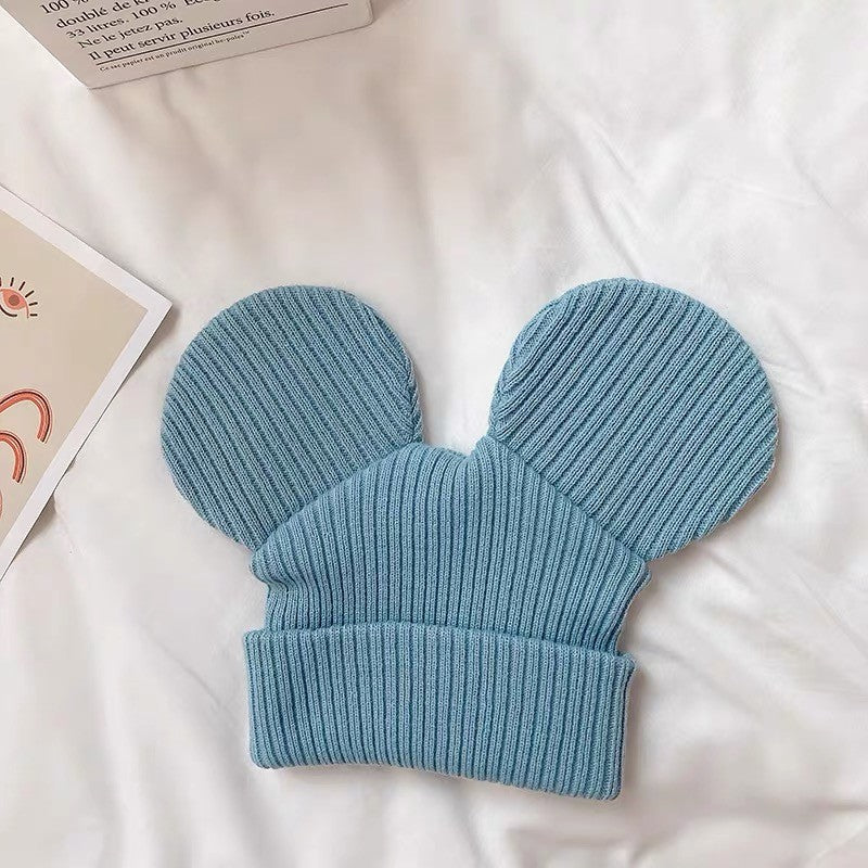 Disney Mickey Mouse Gorro de Malha Chapéu Desenho Animado Orelhas Criativas Touca de Inverno para Mulheres Homens Quente À Prova de Vento Chapéu para o Ar Livre